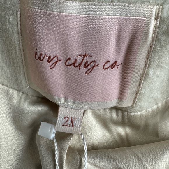 NWT Ivy City Woman's Coat Wool Blend Cream Size 2X - Picture 10 of 12